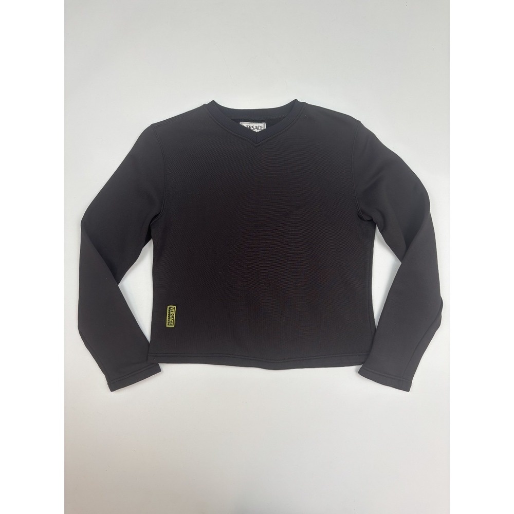 Vintage Versace Intensive Shirt Womens XSmall Black Long Sleeve Tee